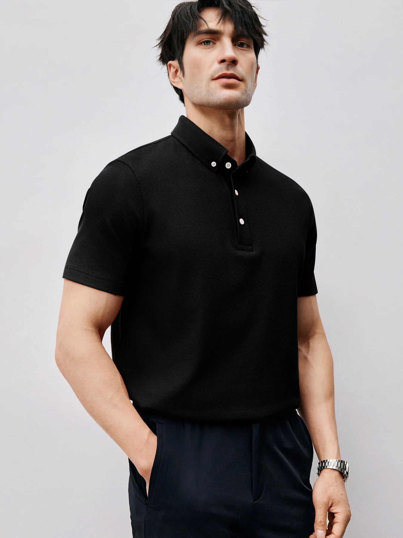 BreezeLuxe Breathable Piqué Short Sleeve Polo