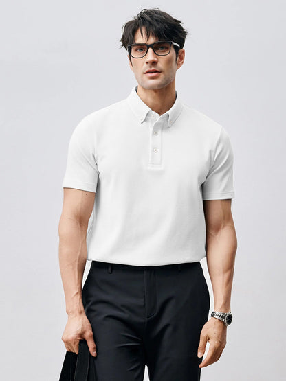 BreezeLuxe Breathable Piqué Short Sleeve Polo