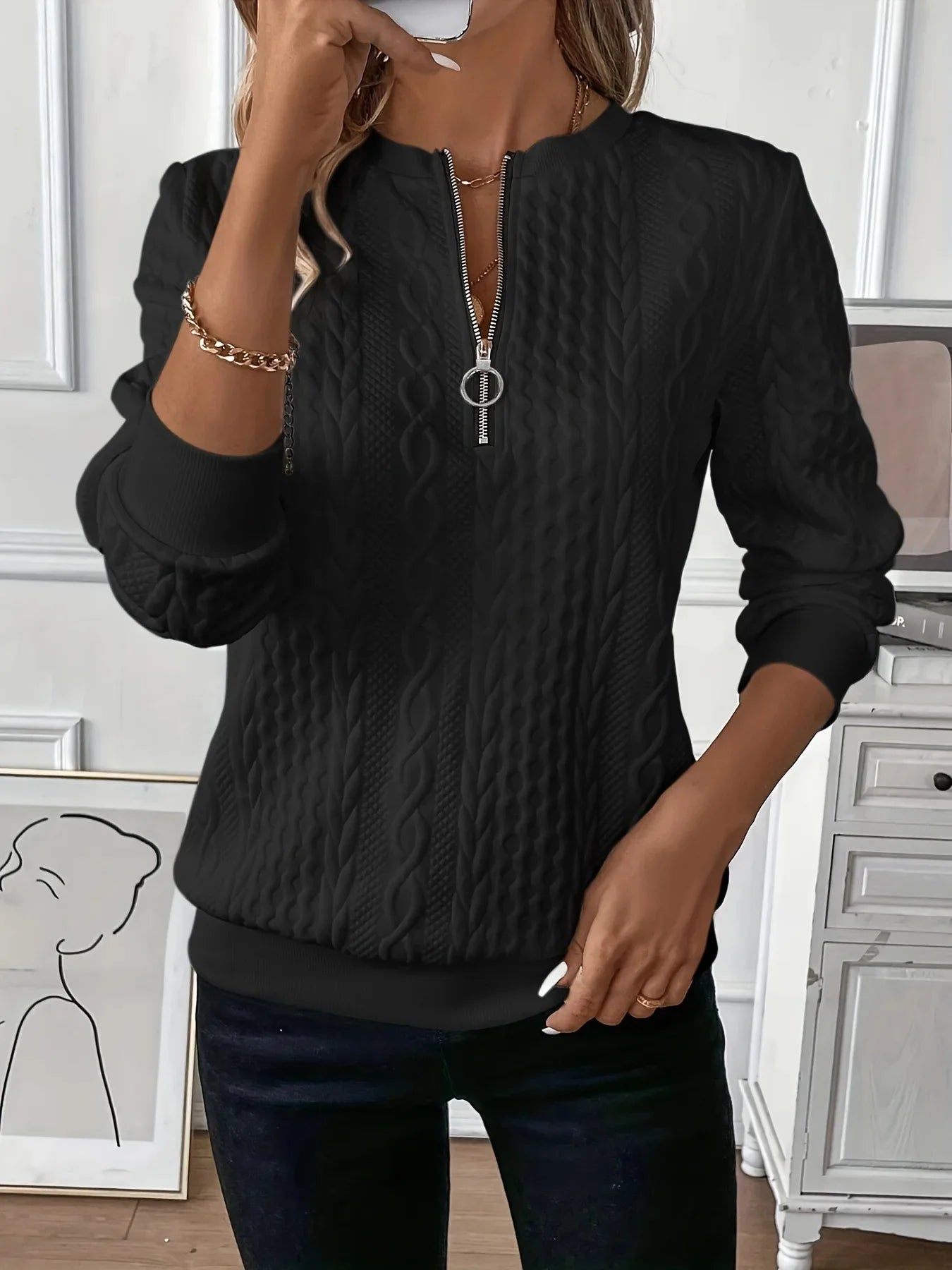 Sweater with Zipper